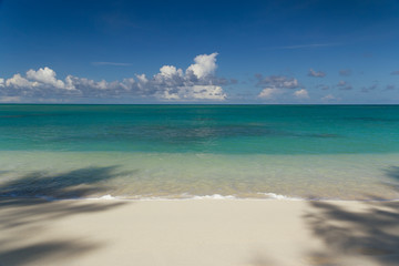 Tropical sandy beach at summer sunny day