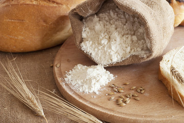 ingredients for the baking of bread