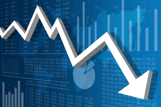 R&eacute;cession Economique Monde Bleu