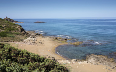 rocks and solitary beach in the east coast of Sardinia