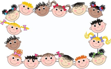 mixed ethnic children frame