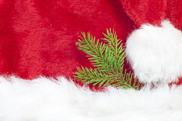 Obraz na płótnie Canvas Christmas background against santa claus hat