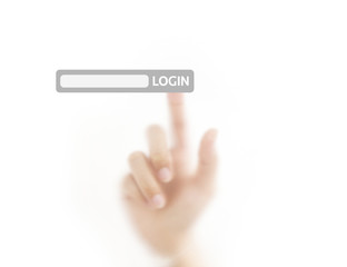 Finger login button on touch screen