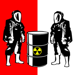 person in biohazard suit