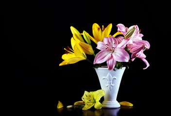 Beautiful bouquet with lilies