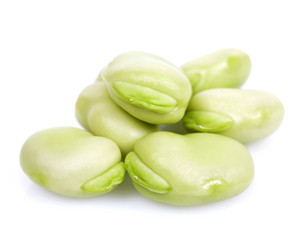bunch of broad beans on a white background .