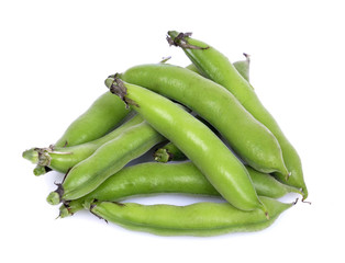 bunch of broad beans on a white background .