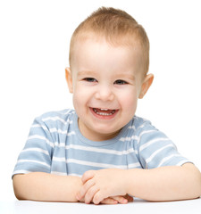 Portrait of a cute cheerful little boy