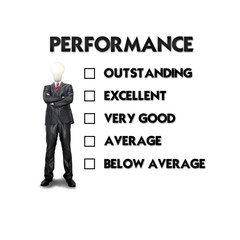 Customer service evaluation form with business man selecting the