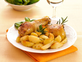 Coscia di pollo con patate