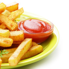 French fries with ketchup