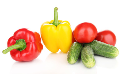 Fresh vegetables isolated on white