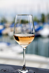 Rose wine in a glass