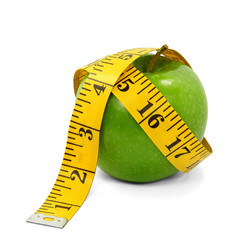 Apfel und gelbes Maßband 02