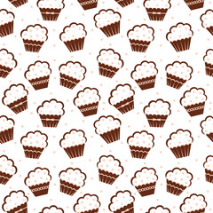 Seamless cupcake pattern