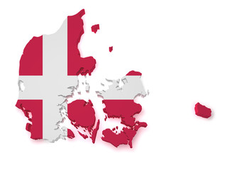 Denmark Map 3d Shape