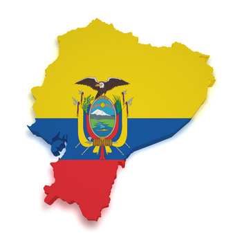 Ecuador Map 3d Shape