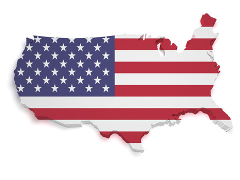 USA Map 3d Shape