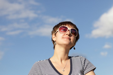 Woman with sunglasses outdoor