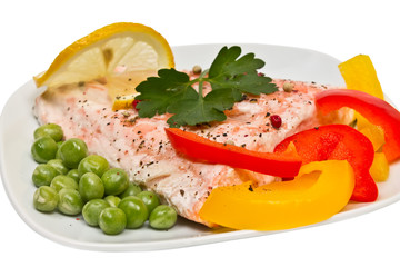 fillet of salmon with vegetables