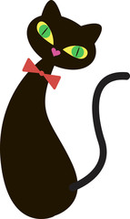 Naklejki  Izolacja wektora czarnego kota do projektowania