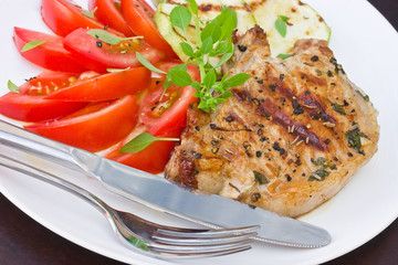 The dinner, cooked on the grill