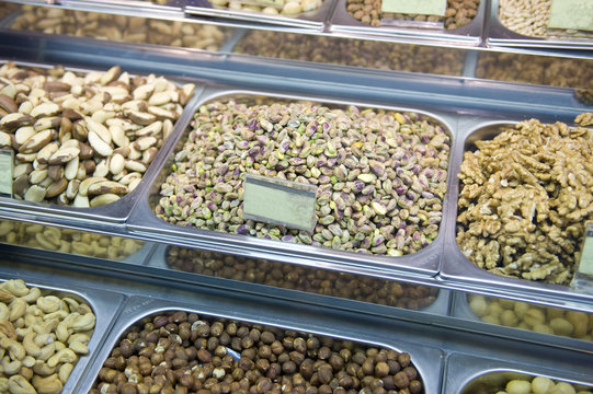 nuts on a market stall
