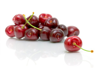 ripe cherry on a white background