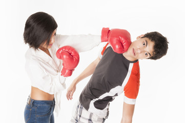 young couple fighting