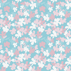 Stylized flowers seamless pattern