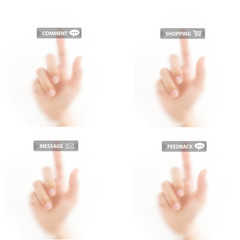 Finger pressing icon button