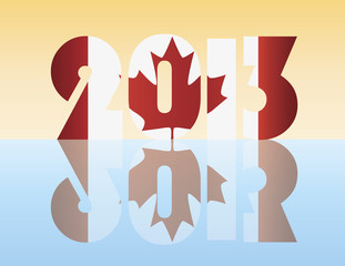 New Year 2013 Canada Flag Illustration