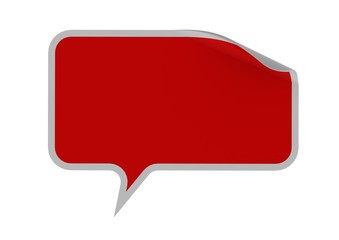 Red rectangular sticker