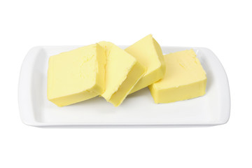 Slices of Butter on Plate