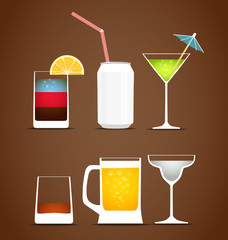 Beverages vector collection