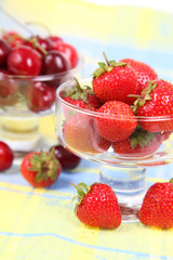 Cherry and strawberry