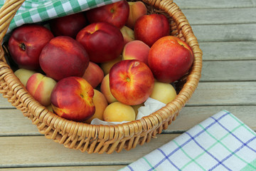 Marillen und Nektarinen im Korb