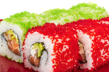 Tobiko Spicy Maki Sushi - Hot Roll with various type of Tobiko (