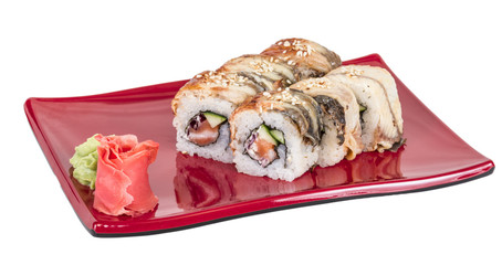 Japanese traditional Cuisine - Maki Roll with Cucumber , Cream C