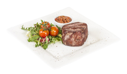 Grilled Beef Steak Isolated On a White Background