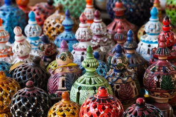 Foto auf Acrylglas Tunesien Tunesische Lampen auf dem Markt in Djerba Tunesien