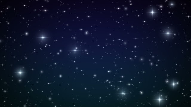 Stars in the sky. Looped animation. HD 1080.