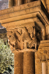 Detail of gothic capital in Se Velha, Coimbra