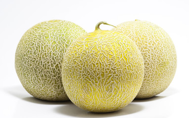 Three Cantaloupe Fruits