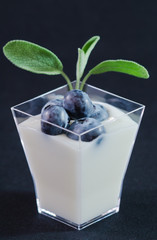 Yogurt alla salvia con mirtilli