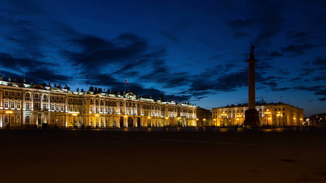 Hermitage Museum in White Nights, St. Petersburg, Russia