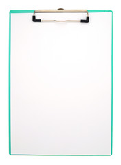 Vertical clipboard with white paper