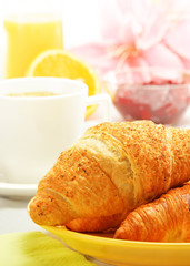 Composition with breakfast on the table