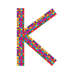 Letter K on white background, Vector Illustration