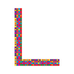 Letter L on white background, Vector Illustration